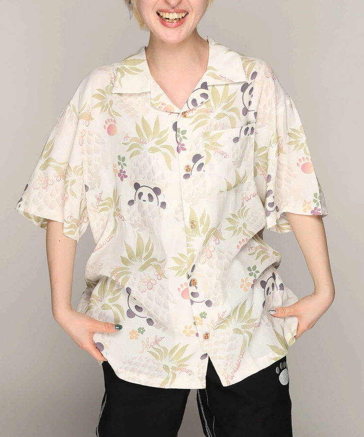 PANDIESTA(パンディエスタ) |SB 熊猫謹製 パイナップルパンダ レーヨン アロハ シャツ(585205 MENS)