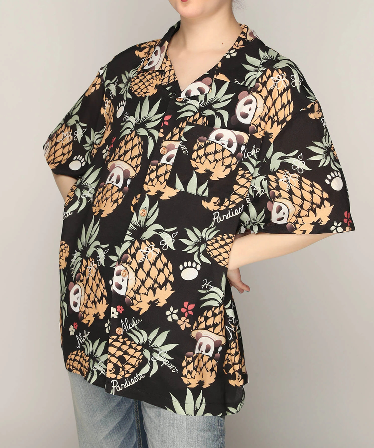 PANDIESTA(パンディエスタ) |SB 熊猫謹製 パイナップルパンダ レーヨン アロハ シャツ(585205 MENS)