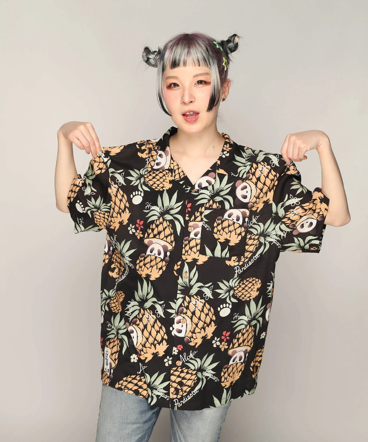 PANDIESTA(パンディエスタ) |SB 熊猫謹製 パイナップルパンダ レーヨン アロハ シャツ(585205 MENS)