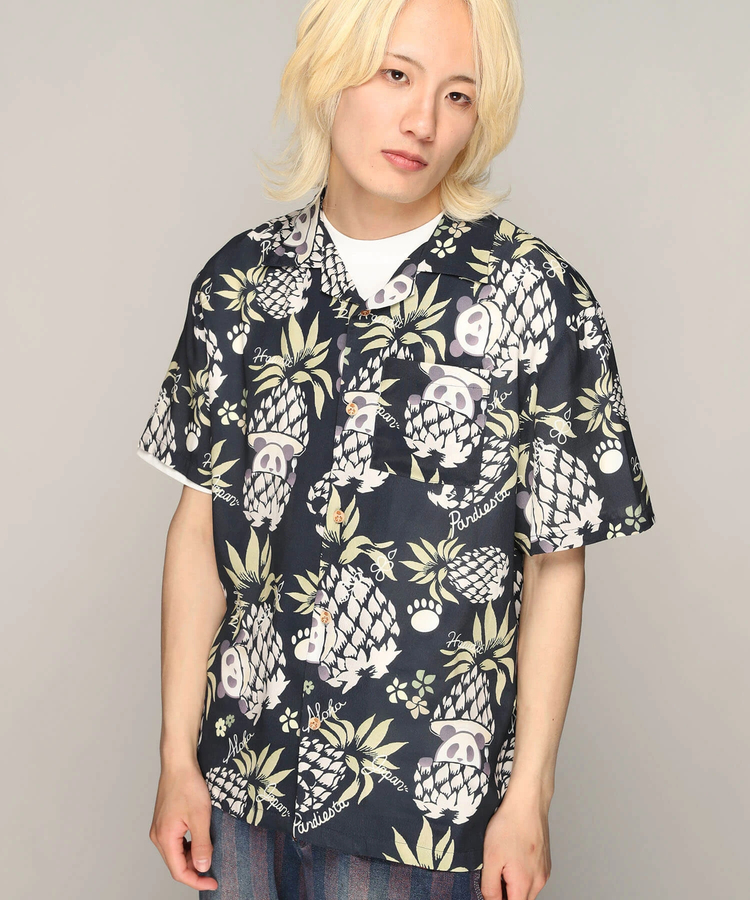 PANDIESTA(パンディエスタ) |SB 熊猫謹製 パイナップルパンダ レーヨン アロハ シャツ(585205 MENS)