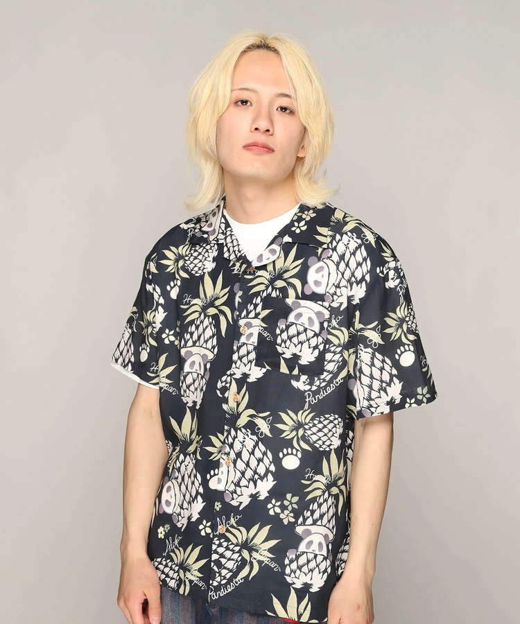 PANDIESTA(パンディエスタ) |SB 熊猫謹製 パイナップルパンダ レーヨン アロハ シャツ(585205 MENS)