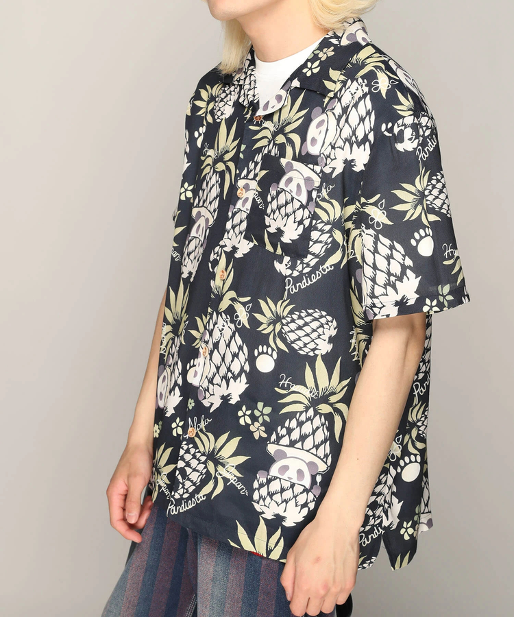 PANDIESTA(パンディエスタ) |SB 熊猫謹製 パイナップルパンダ レーヨン アロハ シャツ(585205 MENS)