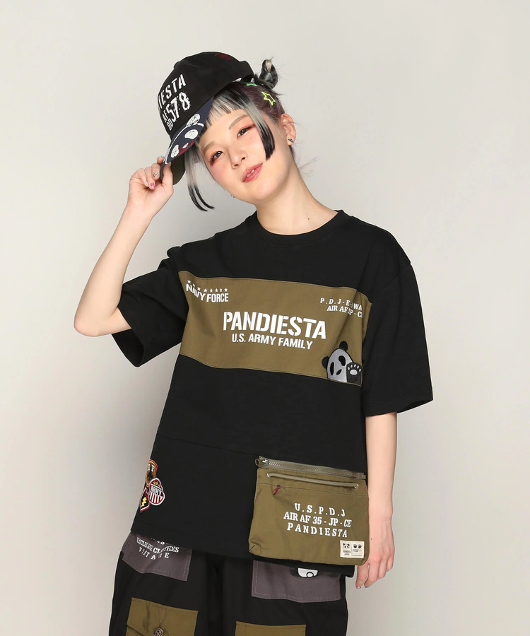 PANDIESTA(パンディエスタ) |SB PANDIESTA ミリタリー切替 サコッシュ ポケット Tee(585954 MENS)