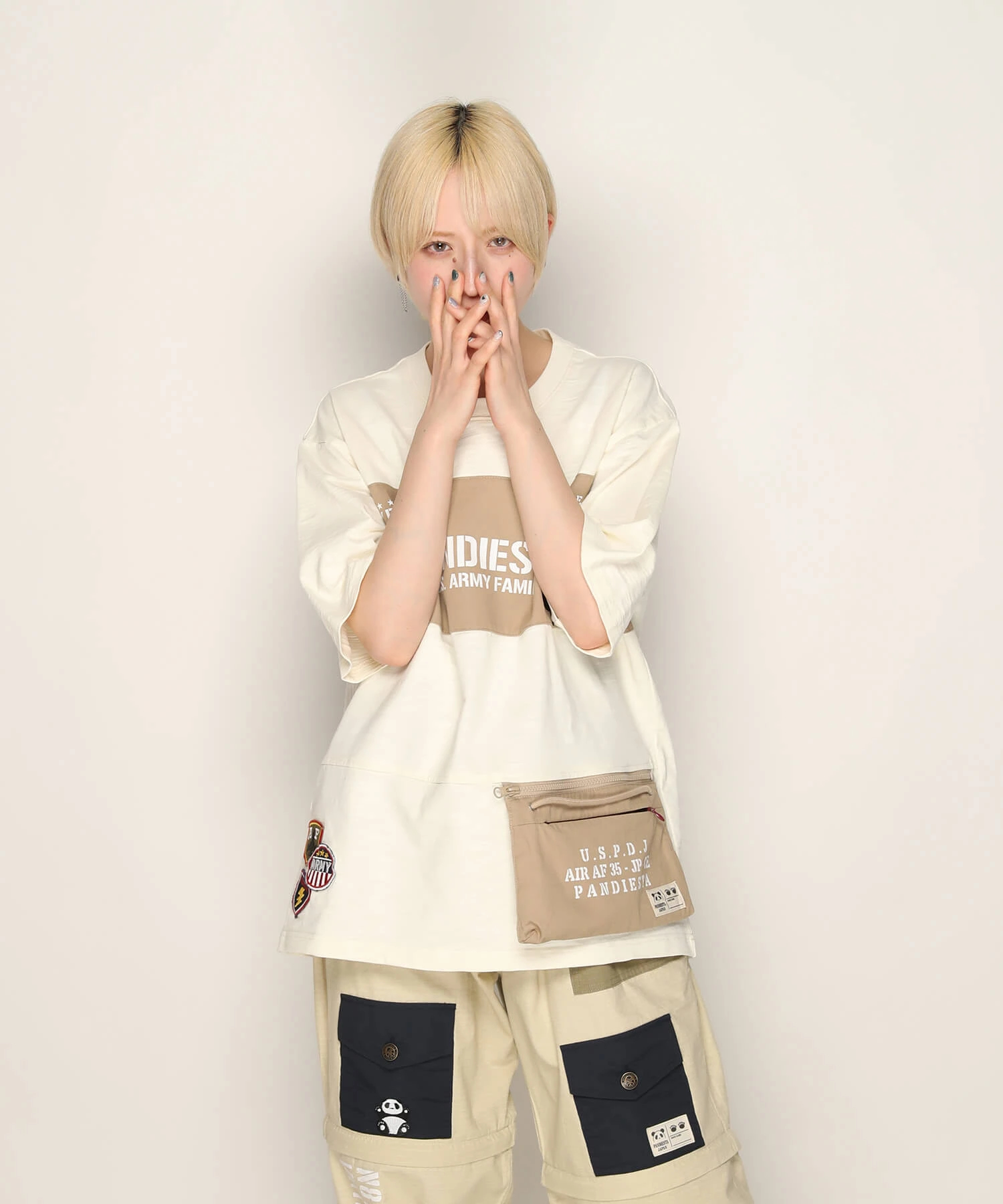 SB PANDIESTA ミリタリー切替 サコッシュ ポケット Tee(585954 SB PANDIESTA ミリタリー切替 サコッシュ ポケット Tee(585954