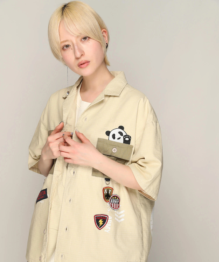 PANDIESTA(パンディエスタ) |SB PANDIESTA ミリタリー切替 ミリタリー シャツ(585952 MENS)