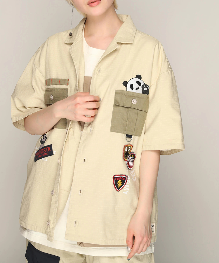 PANDIESTA(パンディエスタ) |SB PANDIESTA ミリタリー切替 ミリタリー シャツ(585952 MENS)