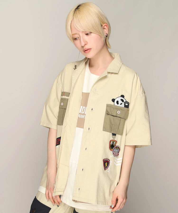 PANDIESTA(パンディエスタ) |SB PANDIESTA ミリタリー切替 ミリタリー シャツ(585952 MENS)