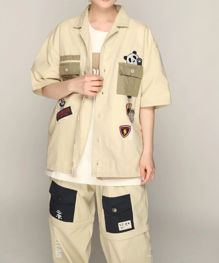 PANDIESTA(パンディエスタ) |SB PANDIESTA ミリタリー切替 ミリタリー シャツ(585952 MENS)