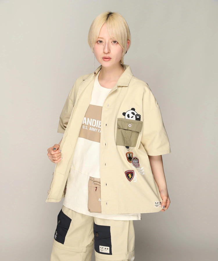 PANDIESTA(パンディエスタ) |SB PANDIESTA ミリタリー切替 ミリタリー シャツ(585952 MENS)