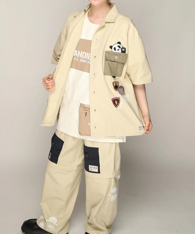 PANDIESTA(パンディエスタ) |SB PANDIESTA ミリタリー切替 ミリタリー シャツ(585952 MENS)