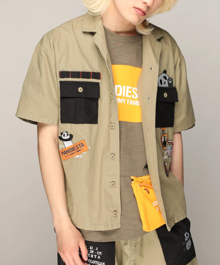 PANDIESTA(パンディエスタ) |SB PANDIESTA ミリタリー切替 ミリタリー シャツ(585952 MENS)