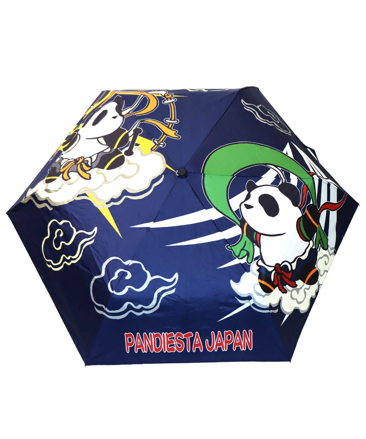 PANDIESTA(パンディエスタ) |SB 熊猫謹製 UVコート 折りたたみ傘 熊猫風雷神 晴雨兼用 ネイビー(585041 MENS/WOMENS)
