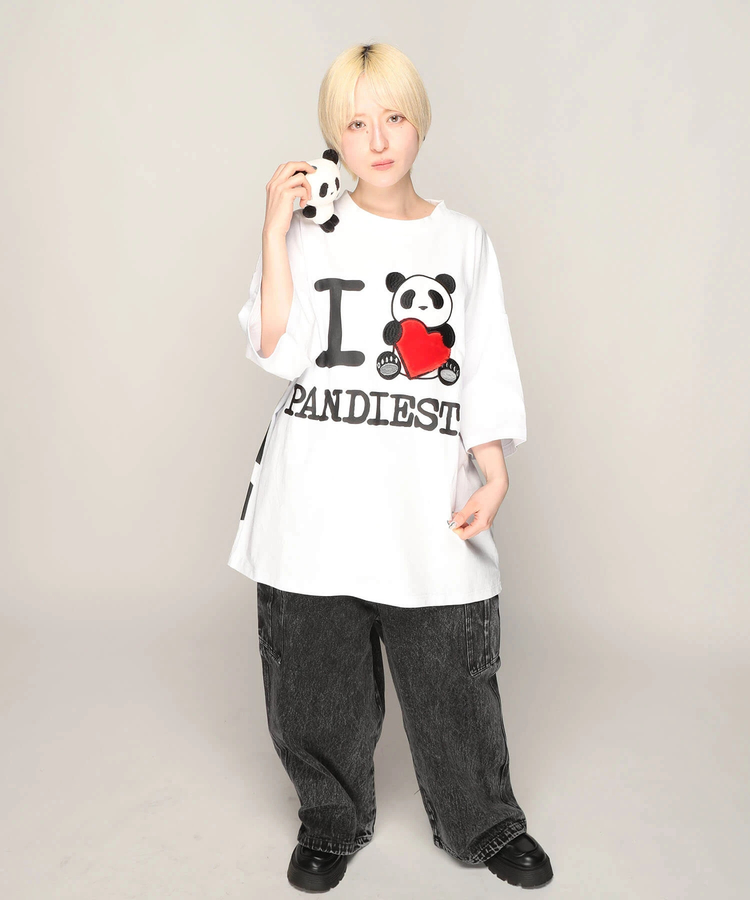 PANDIESTA(パンディエスタ) |SB PANDIESTA I LOVE ぱんださん BIG Tシャツ(585105 MENS/WOMENS)