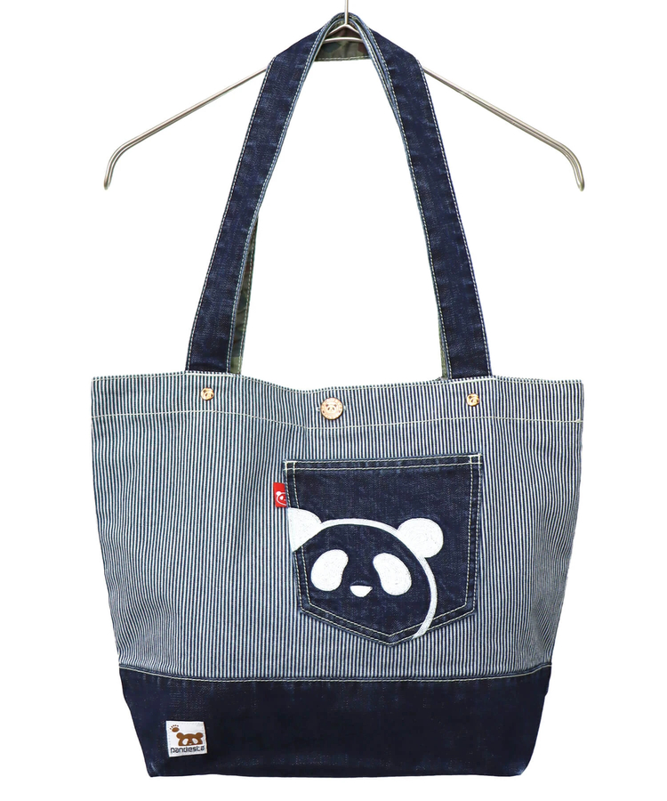 PANDIESTA(パンディエスタ) |SB 熊猫謹製 パンダアイコン 刺繍 切替 トートバッグ(585650 MENS/WOMENS)