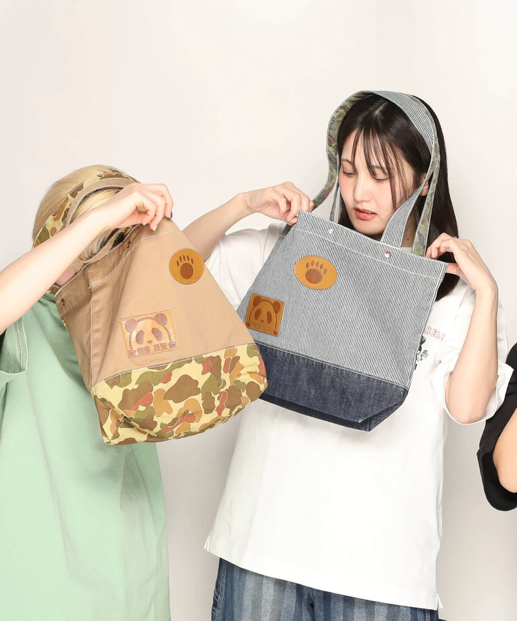 PANDIESTA(パンディエスタ) |SB 熊猫謹製 パンダアイコン 刺繍 切替 トートバッグ(585650 MENS/WOMENS)