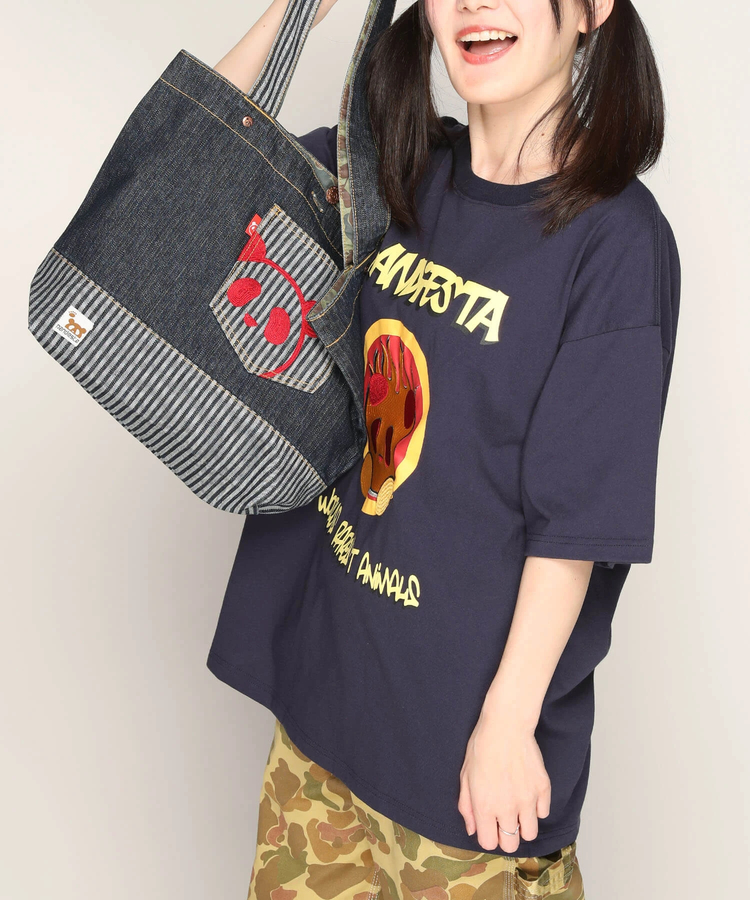 PANDIESTA(パンディエスタ) |SB 熊猫謹製 パンダアイコン 刺繍 切替 トートバッグ(585650 MENS/WOMENS)
