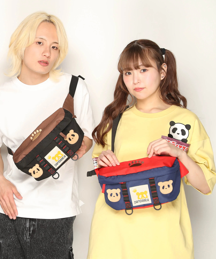 PANDIESTA(パンディエスタ) |SB 熊猫謹製 パンダアップリケ 切替 ２WAY ベルトバッグ(585901 MENS/WOMENS)