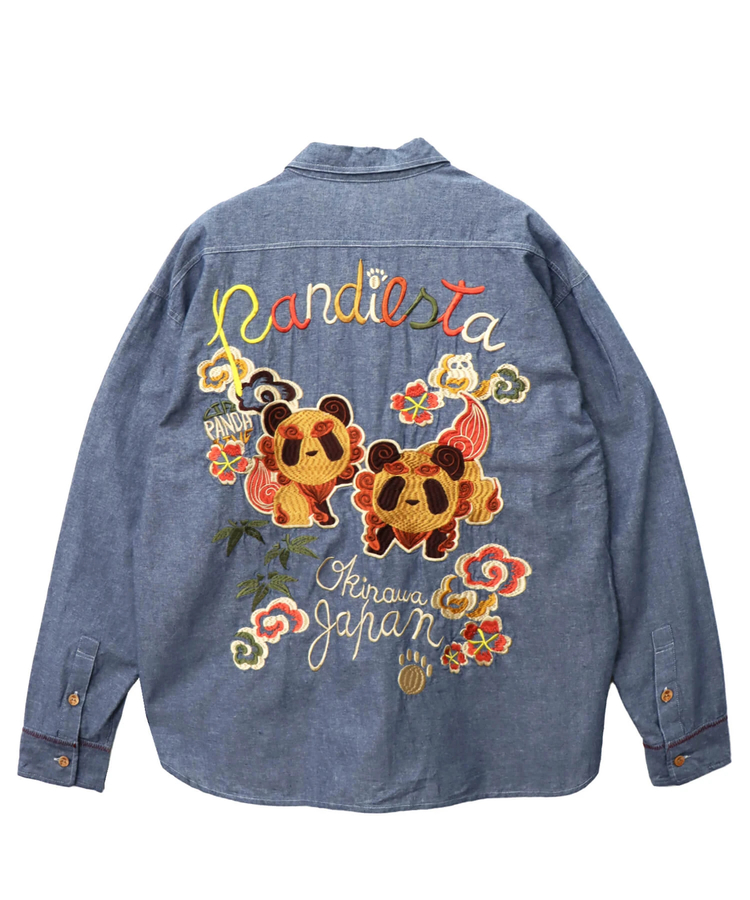 PANDIESTA(パンディエスタ) |SB 熊猫謹製 シーサーぱんだ シャンブレーシャツ(575201 MENS)