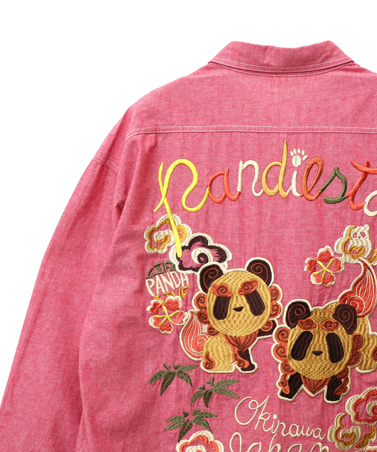PANDIESTA(パンディエスタ) |SB 熊猫謹製 シーサーぱんだ シャンブレーシャツ(575201 MENS)