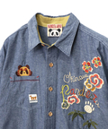 PANDIESTA(パンディエスタ) |SB 熊猫謹製 シーサーぱんだ シャンブレーシャツ(575201 MENS)