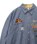 PANDIESTA(パンディエスタ) |SB 熊猫謹製 シーサーぱんだ シャンブレーシャツ(575201 MENS)