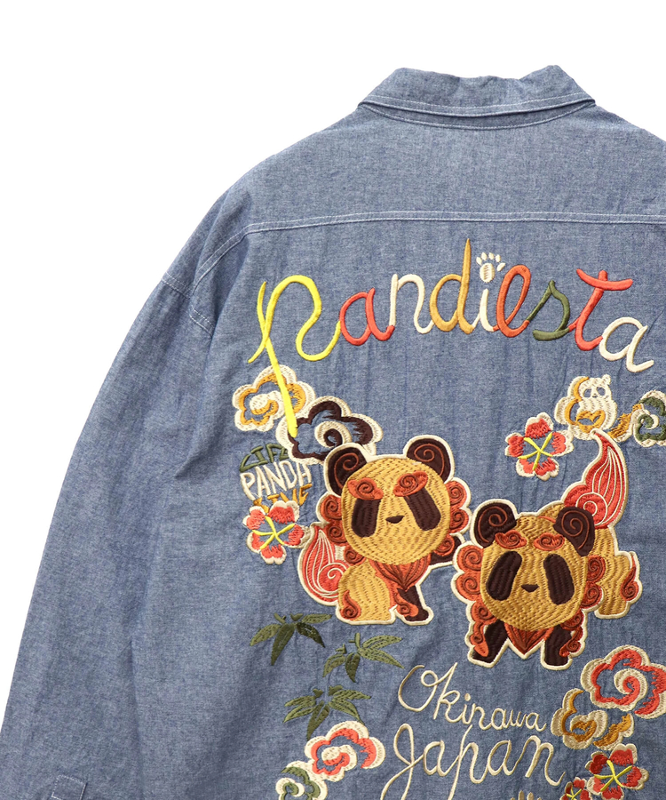 PANDIESTA(パンディエスタ) |SB 熊猫謹製 シーサーぱんだ シャンブレーシャツ(575201 MENS)