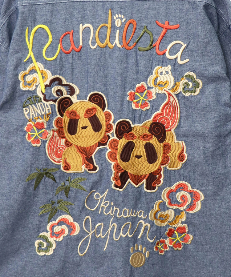 PANDIESTA(パンディエスタ) |SB 熊猫謹製 シーサーぱんだ シャンブレーシャツ(575201 MENS)