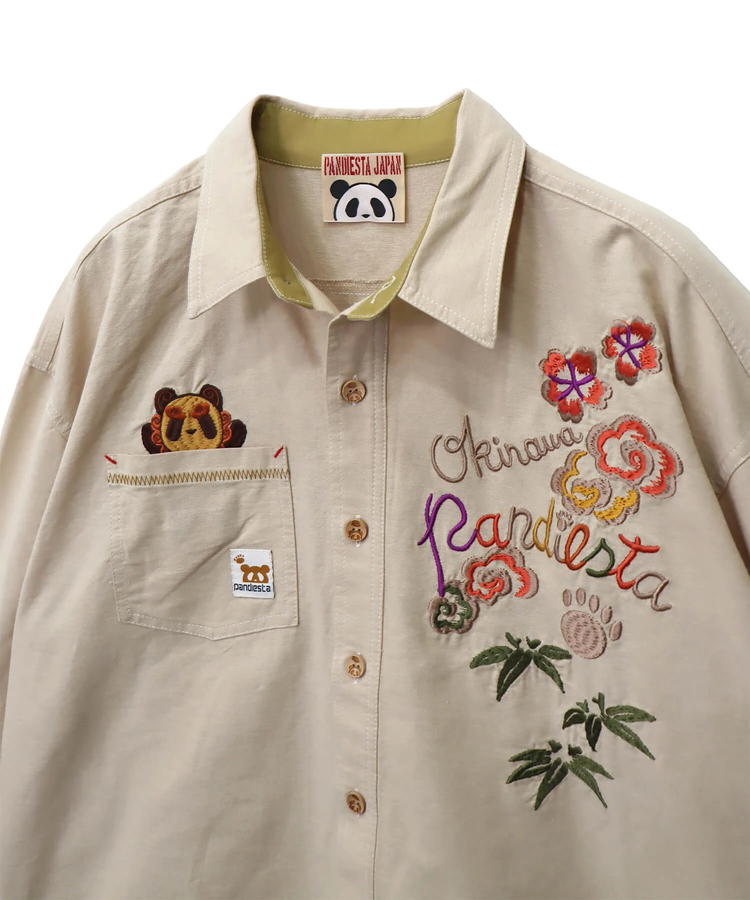 PANDIESTA(パンディエスタ) |SB 熊猫謹製 シーサーぱんだ シャンブレーシャツ(575201 MENS)