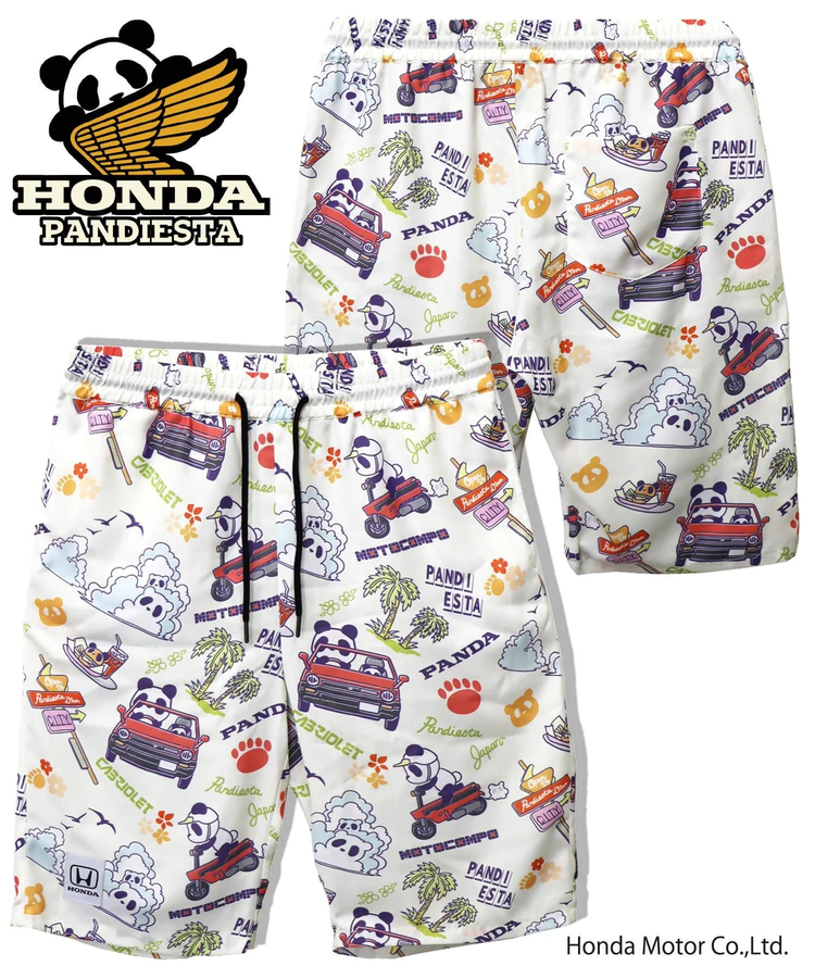 PANDIESTA(パンディエスタ) |SB Honda Pandiesta シティとモトコンポとパンダと アロハ ショートパンツ(585511 MENS/WOMENS)