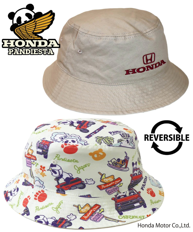 PANDIESTA(パンディエスタ) |SB Honda Pandiesta シティとモトコンポとパンダと アロハ バケットハット リバーシブル(585512 MENS/WOMENS)