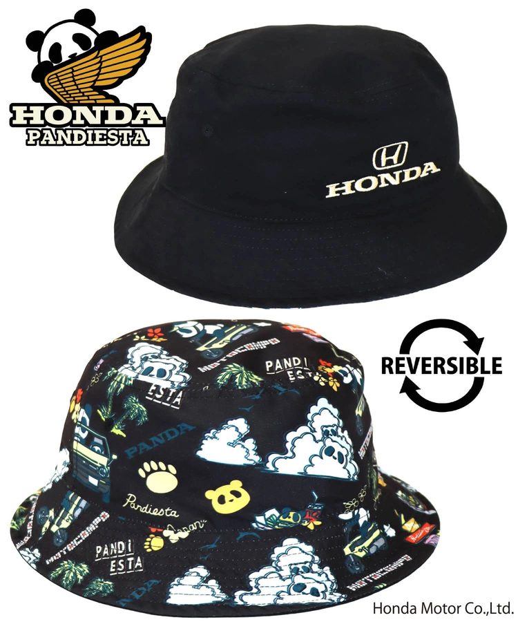 PANDIESTA(パンディエスタ) |SB Honda Pandiesta シティとモトコンポとパンダと アロハ バケットハット リバーシブル(585512 MENS/WOMENS)
