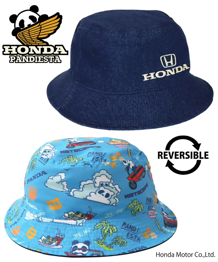 PANDIESTA(パンディエスタ) |SB Honda Pandiesta シティとモトコンポとパンダと アロハ バケットハット リバーシブル(585512 MENS/WOMENS)
