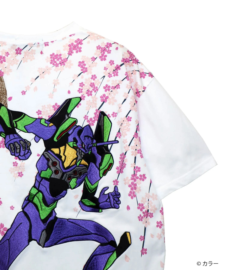 SB 錦 EVANGELION 月下 荒波 桜 と初号機 S/S Tee(585350 MENS