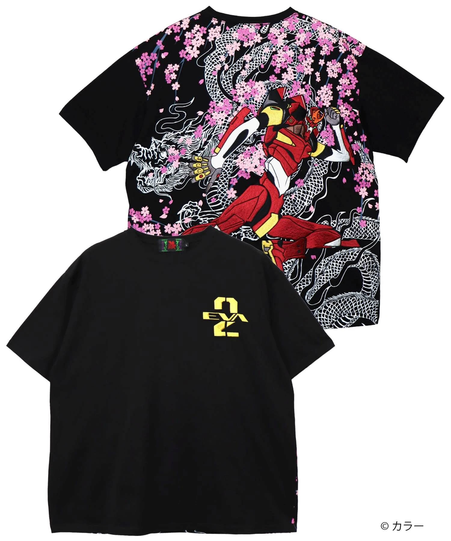 CoCo壱番屋 エヴァ コラボTシャツ 2号機 SB 錦 EVANGELION しだれ桜吹雪 と2号機 S/S Tee(585351 MENS