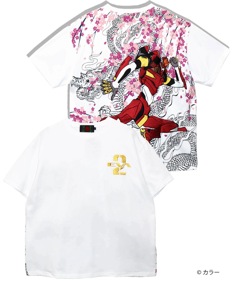 SB 錦 EVANGELION しだれ桜吹雪 と2号機 S/S Tee(585351 MENS