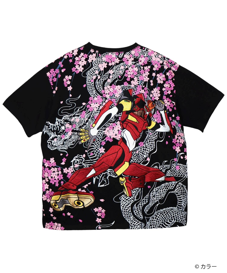 【レア】JSG エヴァコラボ　ワンピース　零号機カラー　平成ギャル　Y2K SB 錦 EVANGELION しだれ桜吹雪 と2号機 S/S Tee(585351 MENS