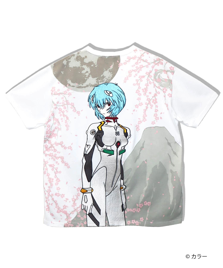 サンフランシスコへ向かう途中で生還 SB 錦 EVANGELION 月下富士桜 と綾波 S/S Tee(585352 MENS