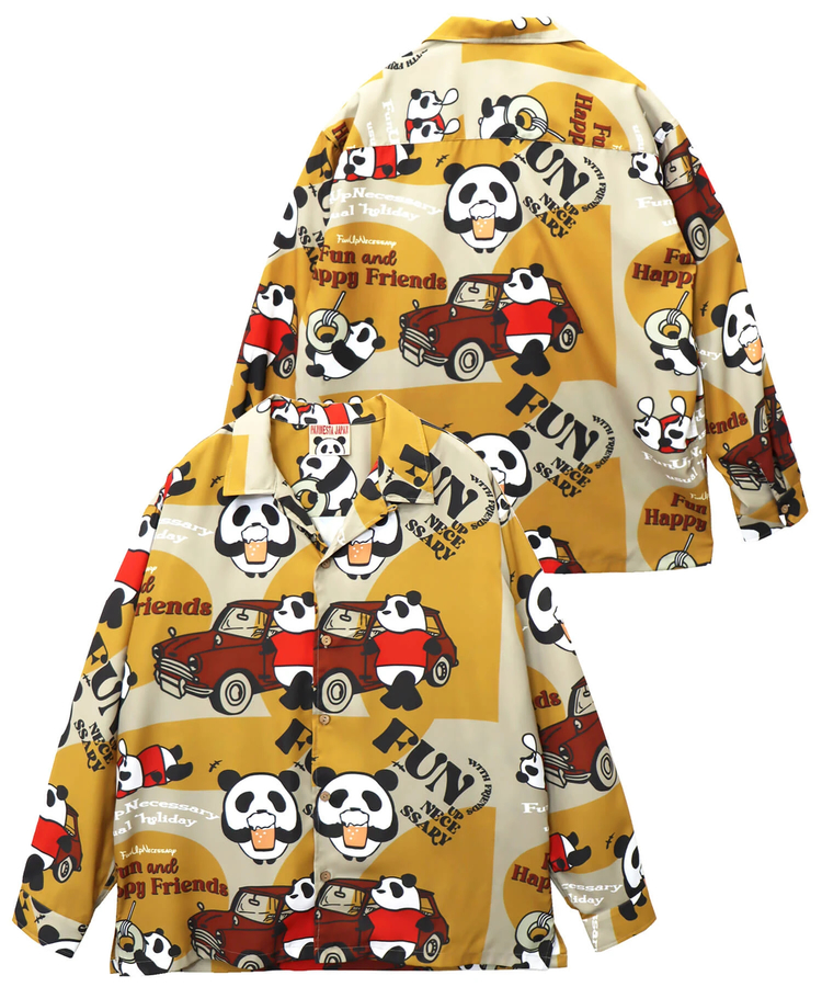 PANDIESTA(パンディエスタ) |SB PANDIESTA BEER＆CARS PANDA 総柄 オープンシャツ(595321 MENS)