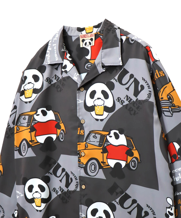 PANDIESTA(パンディエスタ) |SB PANDIESTA BEER＆CARS PANDA 総柄 オープンシャツ(595321 MENS)