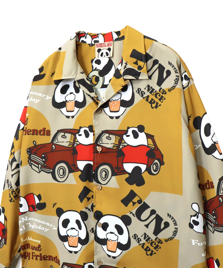 PANDIESTA(パンディエスタ) |SB PANDIESTA BEER＆CARS PANDA 総柄 オープンシャツ(595321 MENS)