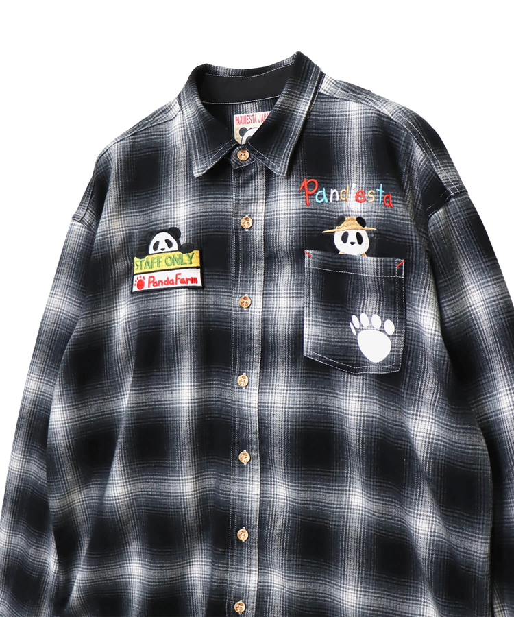 PANDIESTA(パンディエスタ) |SB PANDIESTA FARMERS PANDA オンブレ チェック フランネルシャツ(595204 MENS)