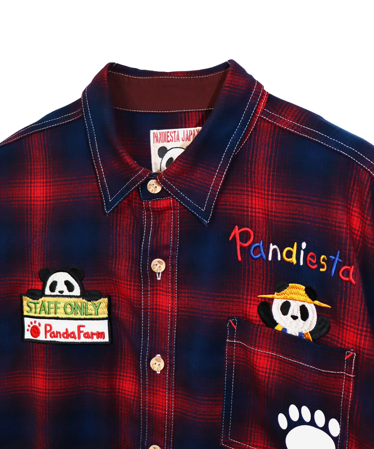 PANDIESTA(パンディエスタ) |SB PANDIESTA FARMERS PANDA オンブレ チェック フランネルシャツ(595204 MENS)