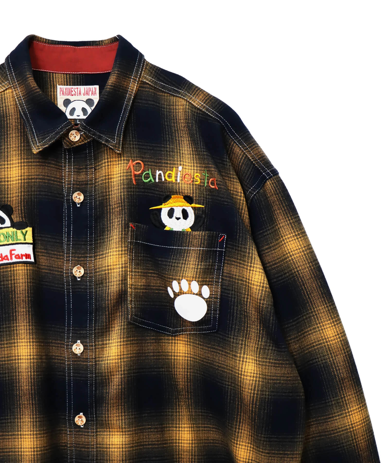 PANDIESTA(パンディエスタ) |SB PANDIESTA FARMERS PANDA オンブレ チェック フランネルシャツ(595204 MENS)
