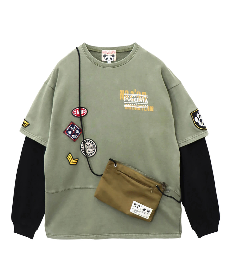 PANDIESTA(パンディエスタ) |SB PANDIESTA サコッシュ ミリタリー フェイクレイヤード Tシャツ セットアップ可能(595953 MENS/WOMENS)