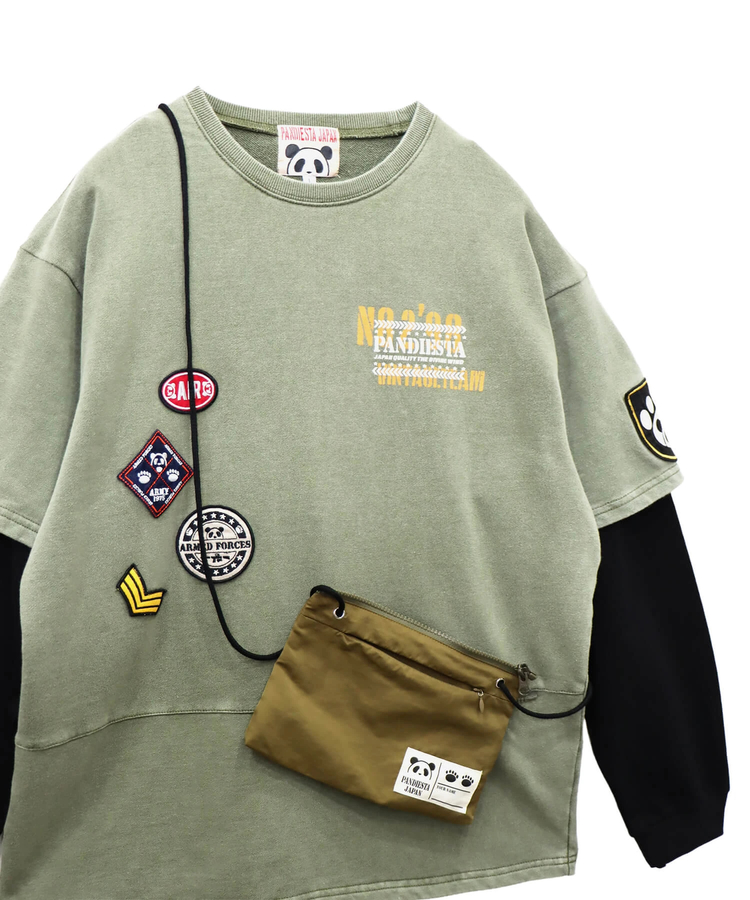 PANDIESTA(パンディエスタ) |SB PANDIESTA サコッシュ ミリタリー フェイクレイヤード Tシャツ セットアップ可能(595953 MENS/WOMENS)