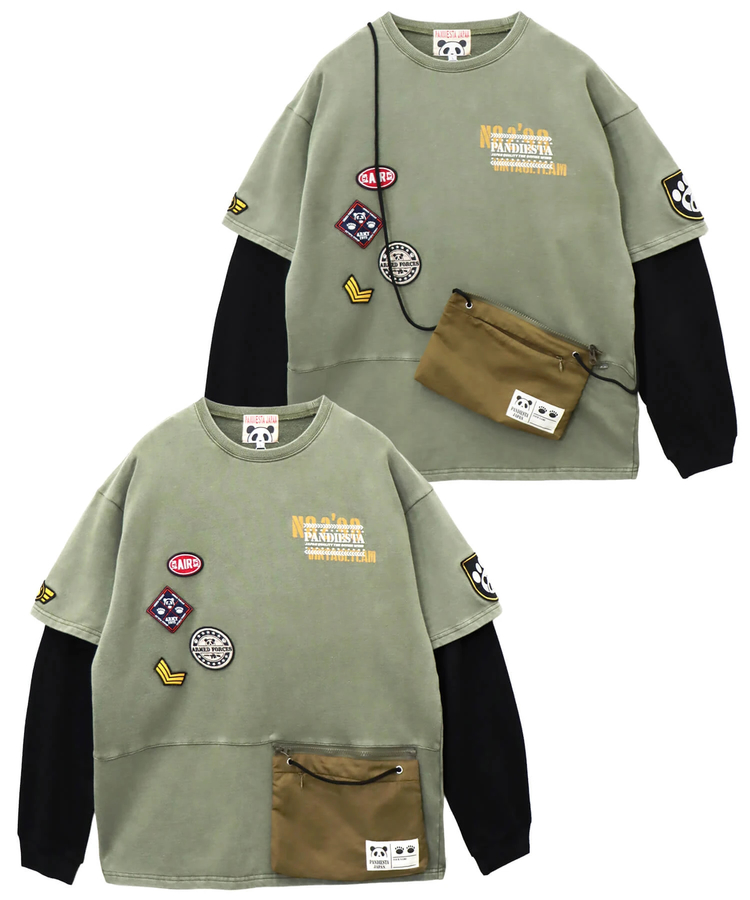 PANDIESTA(パンディエスタ) |SB PANDIESTA サコッシュ ミリタリー フェイクレイヤード Tシャツ セットアップ可能(595953 MENS/WOMENS)