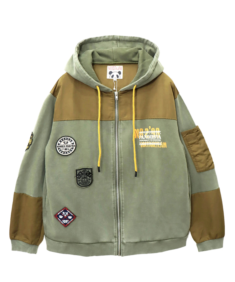 PANDIESTA(パンディエスタ) |SB PANDIESTA エアフォースパンダ ミリタリー フルジップパーカー セットアップ可能(595954 MENS/WOMENS)