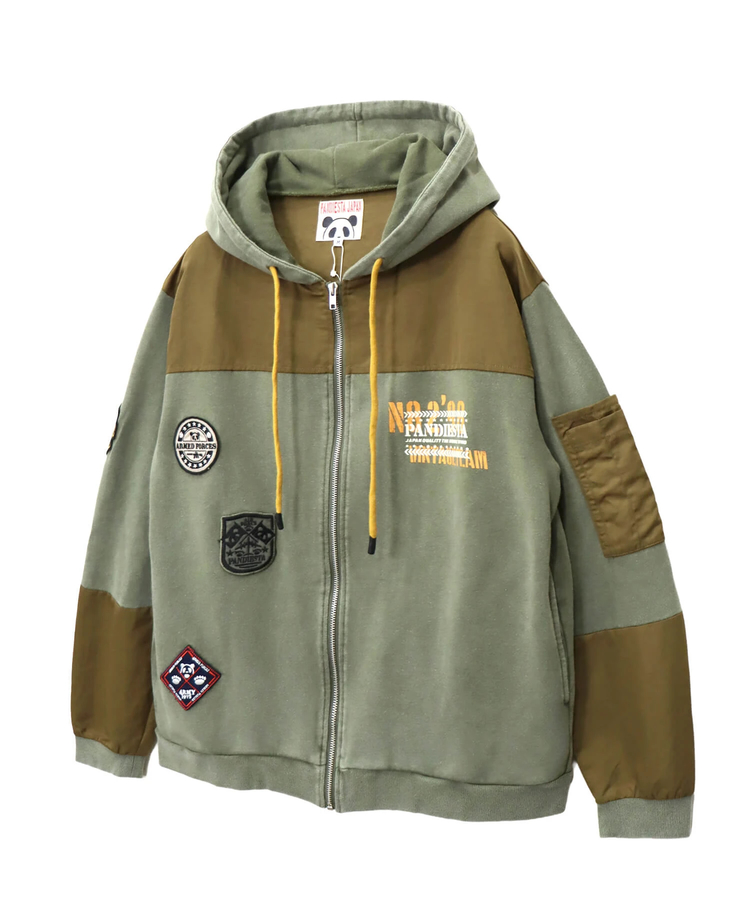 PANDIESTA(パンディエスタ) |SB PANDIESTA エアフォースパンダ ミリタリー フルジップパーカー セットアップ可能(595954 MENS/WOMENS)