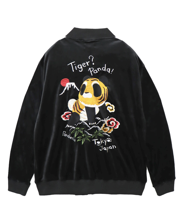 大きなゴージャススワッグ SB PANDIESTA タイガーパンダ ベロア ジャージ ブルゾン(595206 MENS
