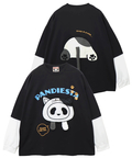 PANDIESTA(パンディエスタ) |SB PANDIESTA 飛び出し にゃんこぱんだ ロングスリーブ Tシャツ(595751 MENS/WOMENS)